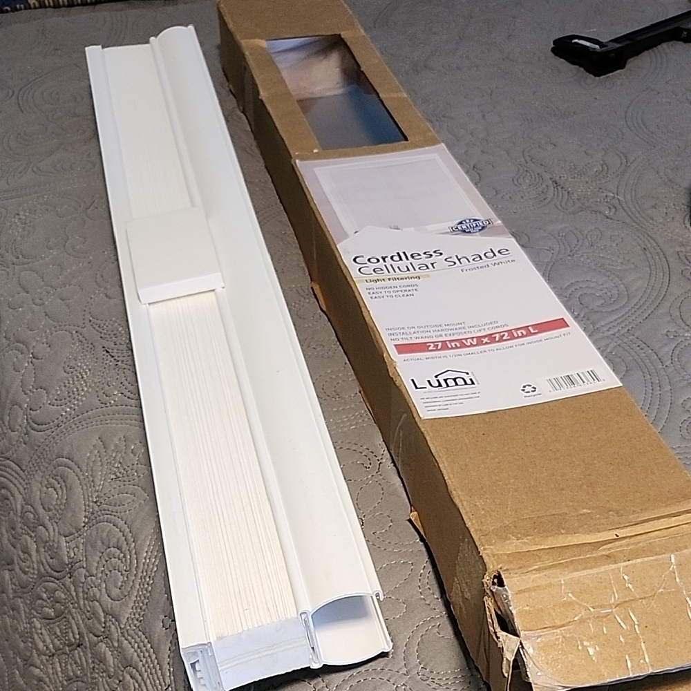 NIB Lumi Cordless Cellular Shades Set Of 2  27"x72" Easy Clean Cordless
